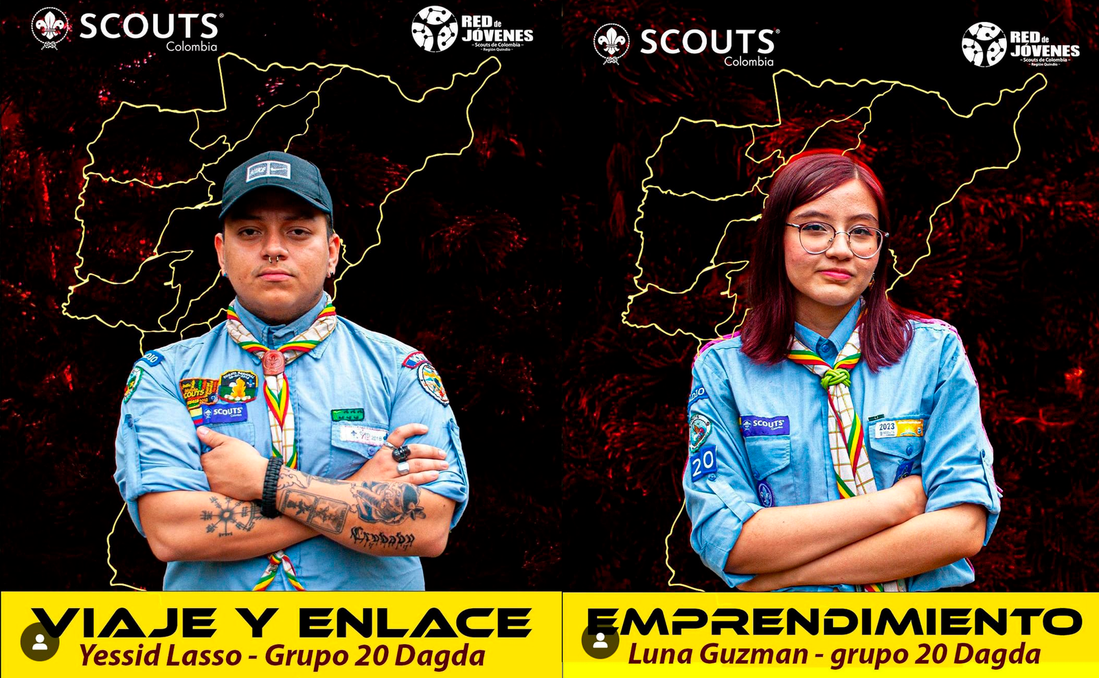 En un emocionante capítulo de la historia scout de nuestra región, nos complace anunciar los recientes nombramientos de dos integrantes destacados de nuestro grupo en la Rama Rover. Luna Alejandra Guzmán García ha sido elegida como Coordinadora del Eje de Empresa, mientras que Yessid Mateo Lasso Aya asume el rol de Coordinador del Eje de Viaje.